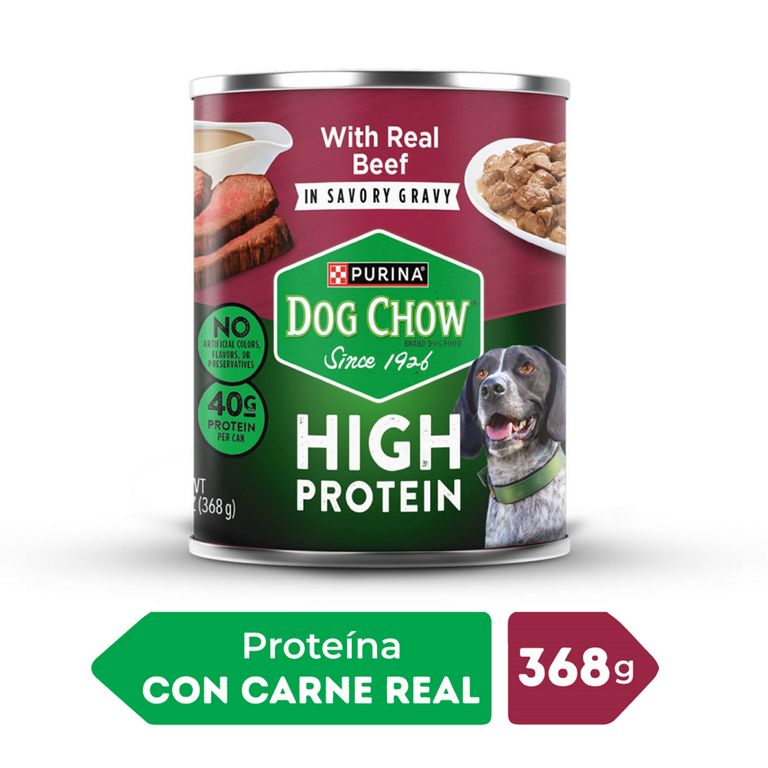 Dog Chow Alimento Húmedo para Perro Adulto Sabor Carne 368 gr