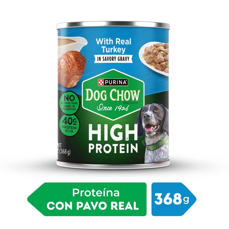 Dog Chow Alimento Húmedo para Perro Adulto Sabor Pavo 368 gr