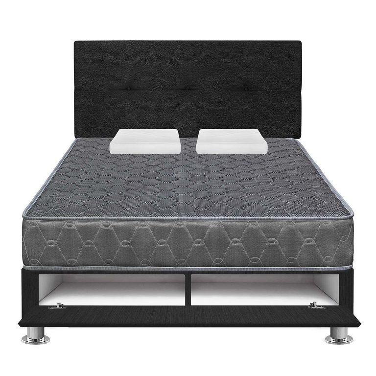 Dormitorio Sabanera 2 Plazas Gris Acqua + Almohada