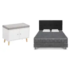undefined - Combo Dormitorio Acqua 2 Plazas + Zapatera