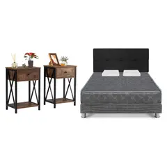 undefined - Combo Dormtiorio Acqua 2 Plazas + Set x2 Veladores