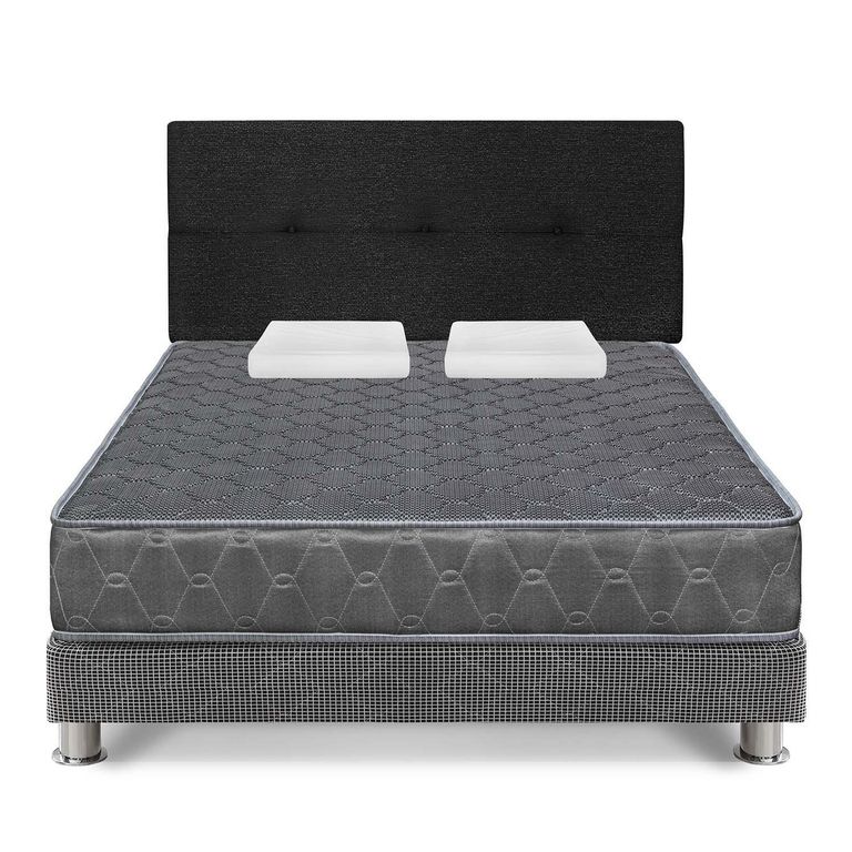Dormitorio 2 Plazas Gris Acqua + Almohada