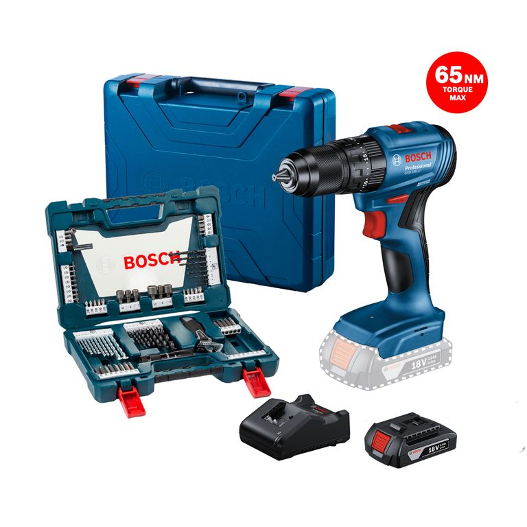 Taladro GSB 185LI 1B y Kit XLINE 83 Unidades