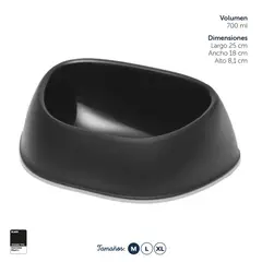MODERNA - Comedero de Perro de Plástico Negro 700ml