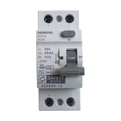 SIEMENS - Interruptor Diferencial SIEMENS 2x25A 30mA Tipo AC Test IEC61008