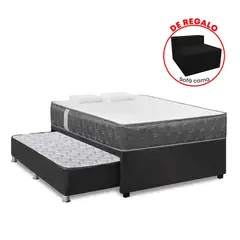 FORLI - Cama Divan 2 Plazas Americana Acqua + Sofá + Almohada