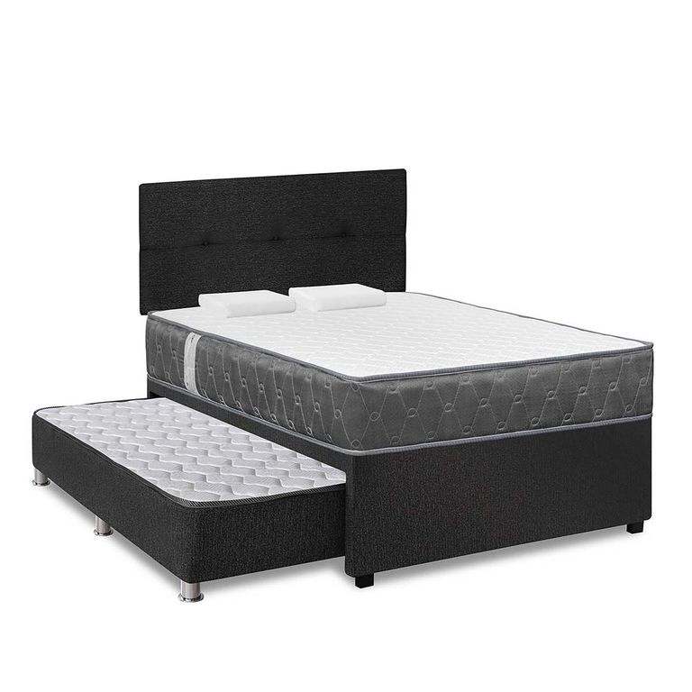 Cama Divan 2 Plazas Americana Acqua + Almohada