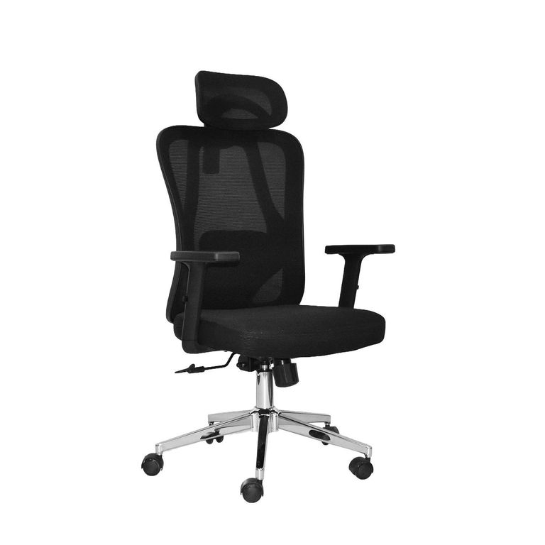 Silla de Oficina Giratoria con Cabecero Fronx Negro Bonno