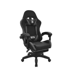 BONNO - Silla Gamer Play con Reposapies Negro Gris Bonno