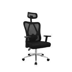 BONNO - Silla de Oficina Giratoria con Cabecero Benfor Negro