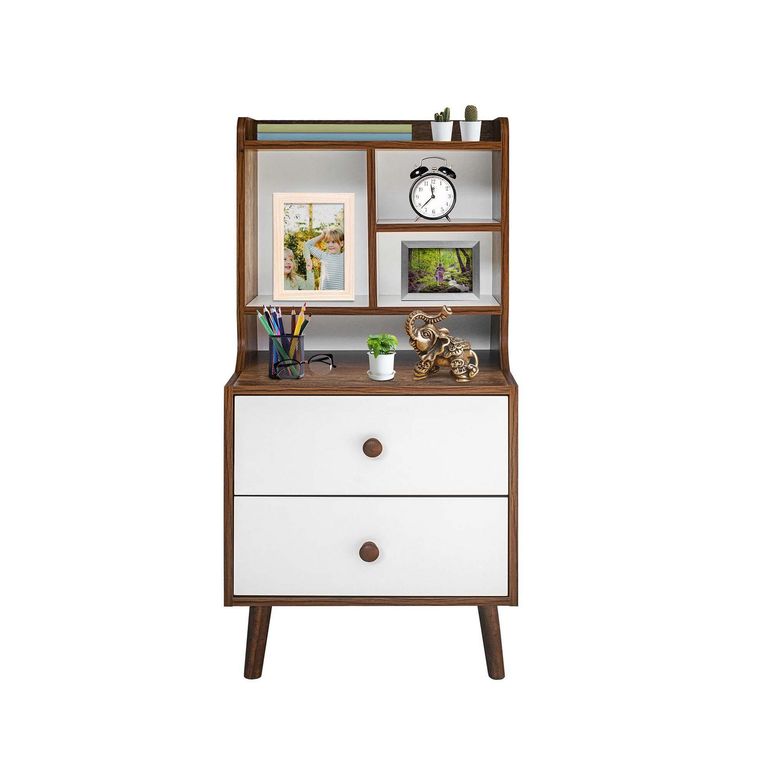 Velador Repisa Lidya 1 Cajón 50x100x37cm Caramelo