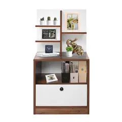 FORLI - Velador Fashion 2 Cajones 50x100x35cm Blanco/Caramelo