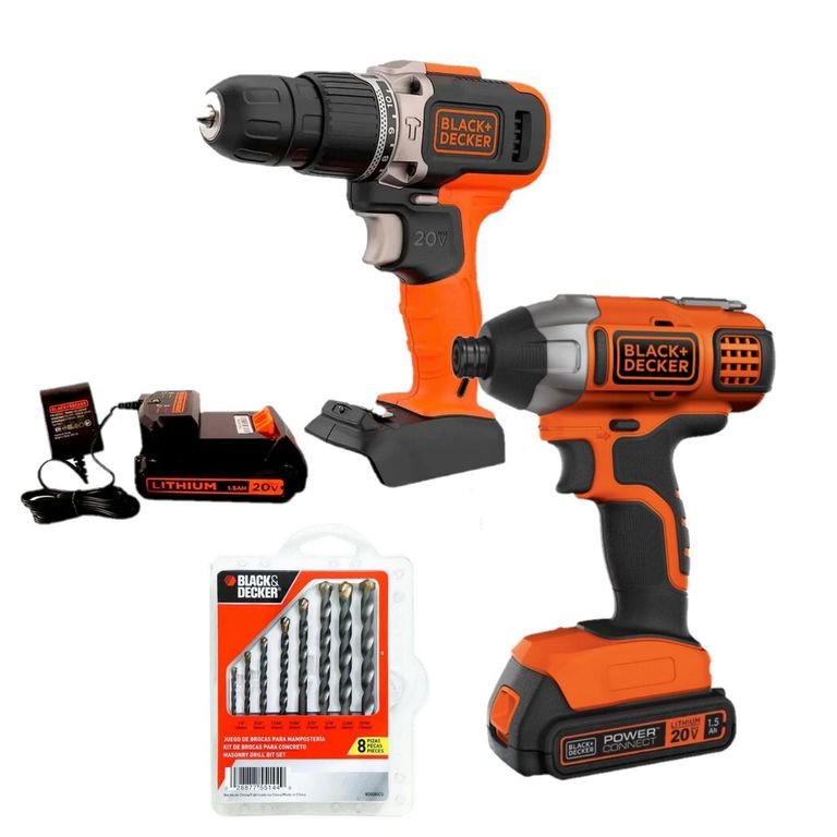 Taladro 3/8 20V BCD704C1 Atornillador impacto 20V BDCI20C Br