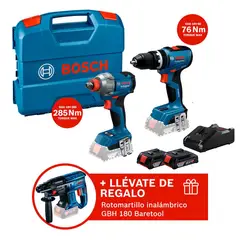 BOSCH - Taladro Percutor GSB65 + Llave de Impacto GDX285 + Rotomartillo GBH180