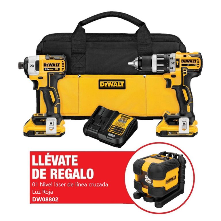 Taladro Percutor y Atornillador de Impacto con Láser DCK287 DeWalt