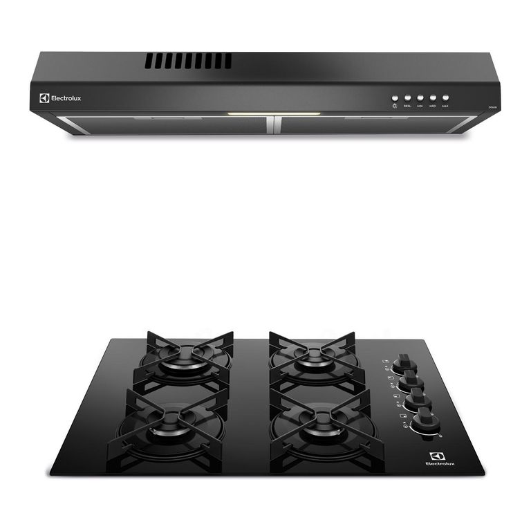 Combo Electrolux Encimera 4H + Campana 60cm Negro