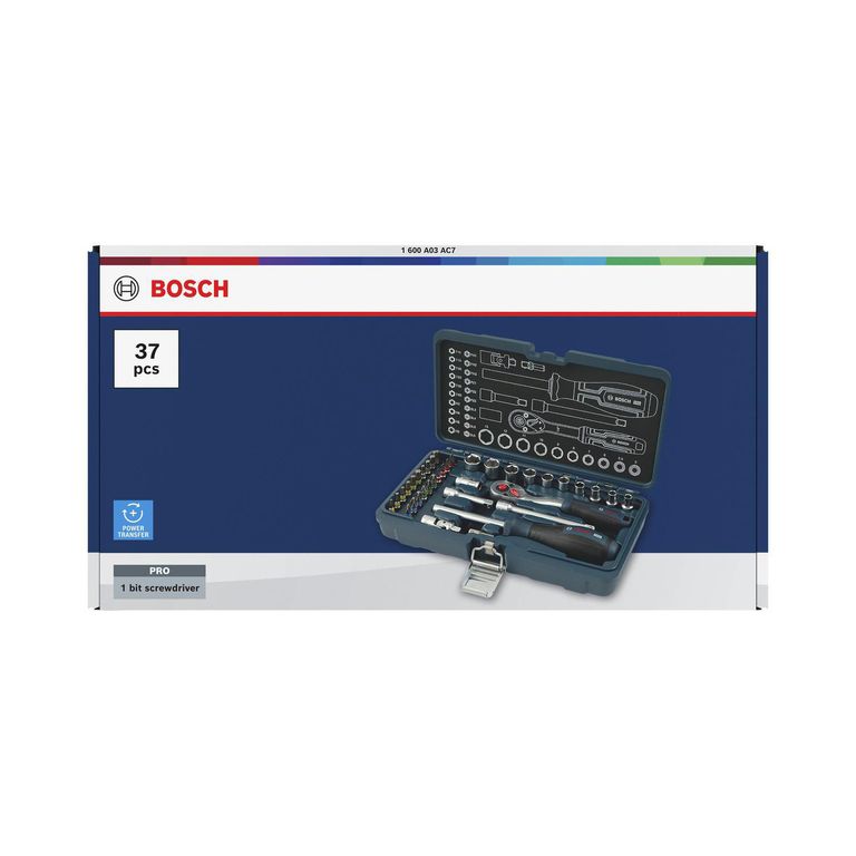 Juego de Dados y Ratchet de 1/4" x 37 Piezas