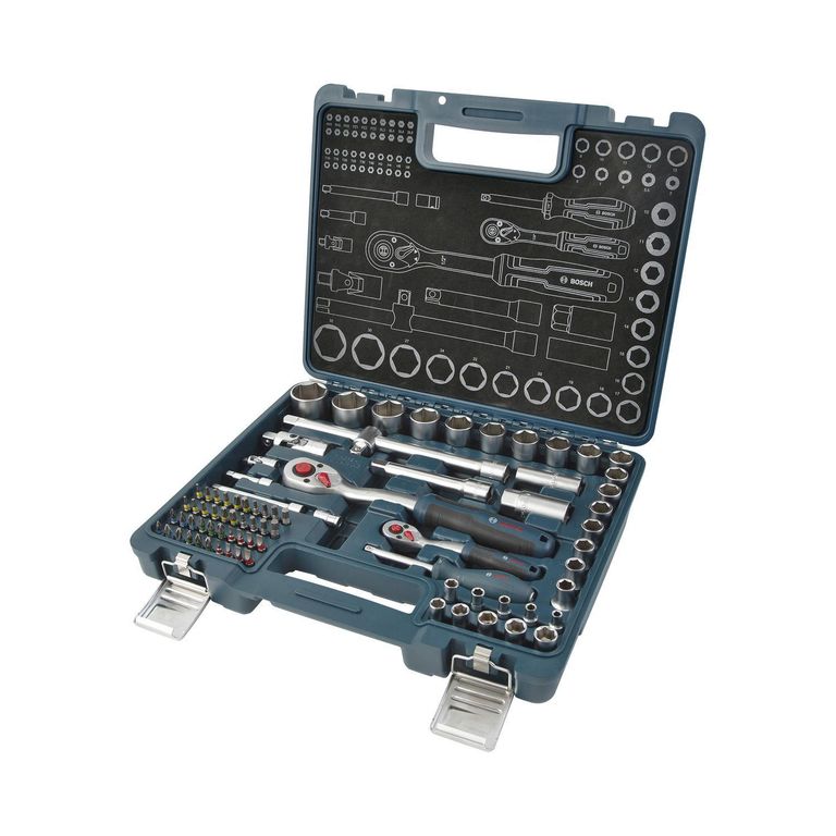 Juego de Dados y Ratchet de 1/4"+1/2" x 80 Piezas