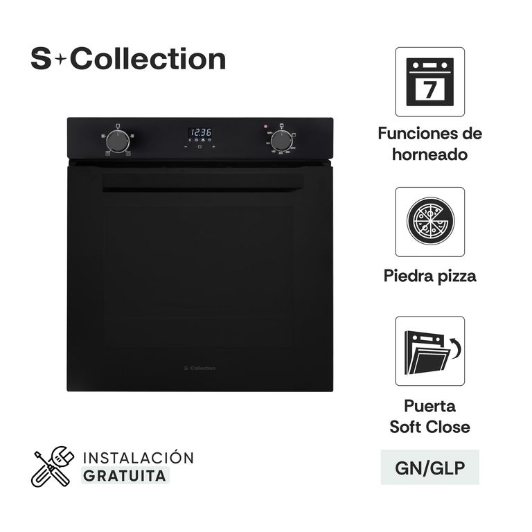 Horno Empotrable a Gas 76L PUREBLACK DG1 SC