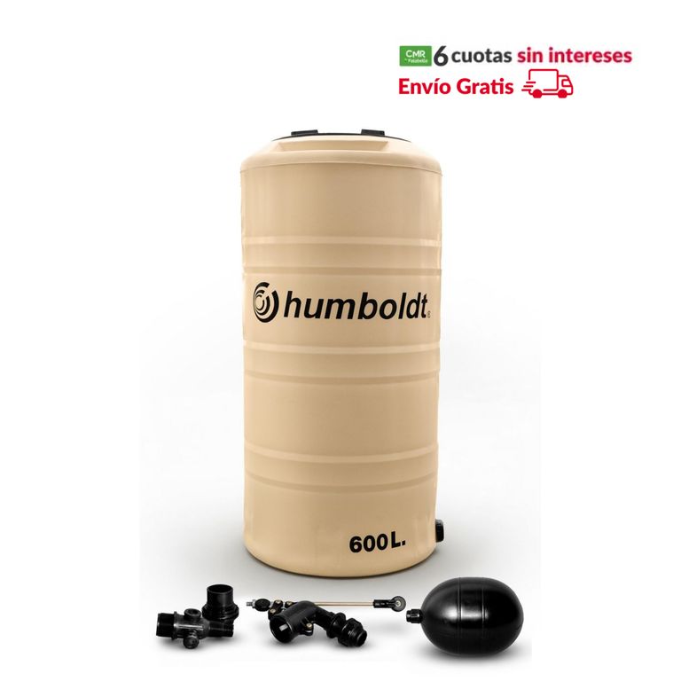 Tanque de Agua Cilíndrico Vertical 600lt Arena Humboldt