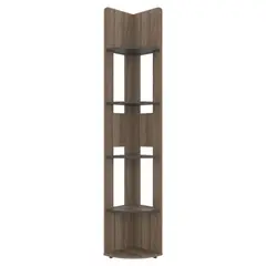 TUHOME - Estante Esquinero Home-E7 Avellana y Wengue 180,6 x 30,0 x 30,0 cm