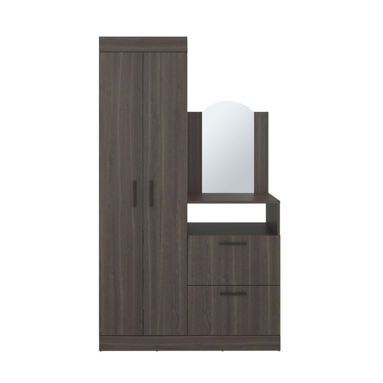Ropero Cómoda Con Espejo 3 Puertas 1 Cajón Praga Milan 179,0x103,0x48,3 Cm