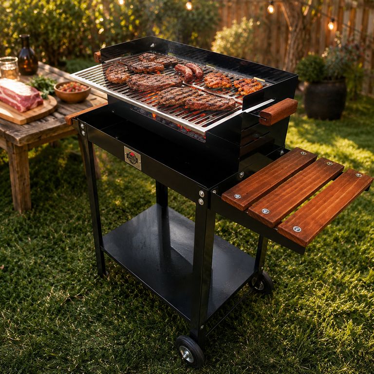 Parrilla a carbón 3 niveles desarmable