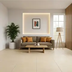 CELIMA - Gres Porcelánico Rectificado Piso y Muro Tipo Cementicio Cemento Beige 60x60cm 1.44m2