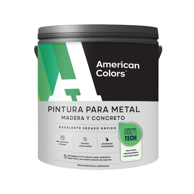 Pintura para Metal American Colors Practitech Blanco Brillante 900 ml