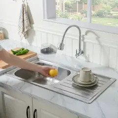 undefined - Combo Lavadero de Cocina Estándar 75x40x13cm + Grifería Simple Aria
