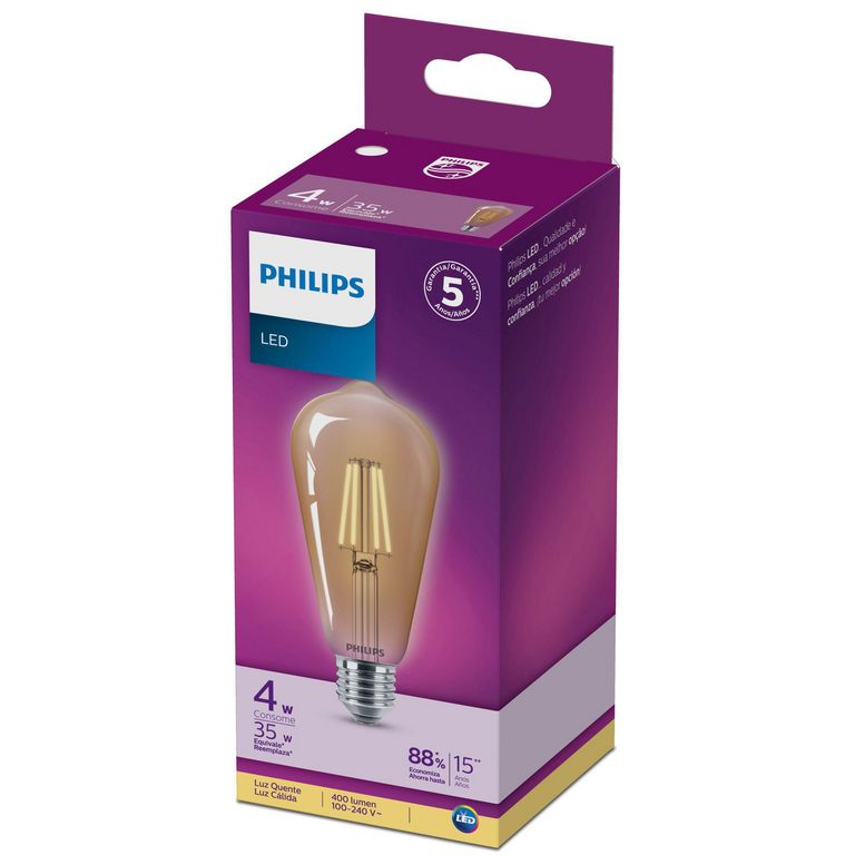 Filamento Ámbar E27 ST64 Pera G2
