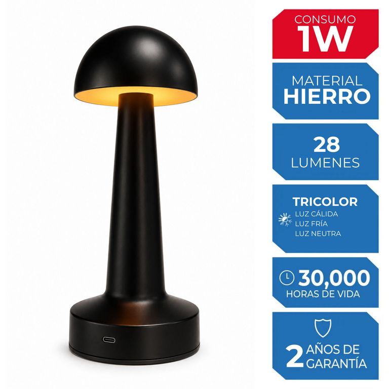 Lámpara de Mesa Seta Negro