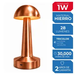 ILUMA - Lámpara de Mesa Seta Oro Rosa