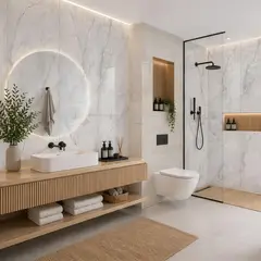 DECORELA - Porcelanato Rectificado Piso y Muro Tipo Marmoleado Statuario Uran Pulido Blanco 60x120 cm 1.44 m2
