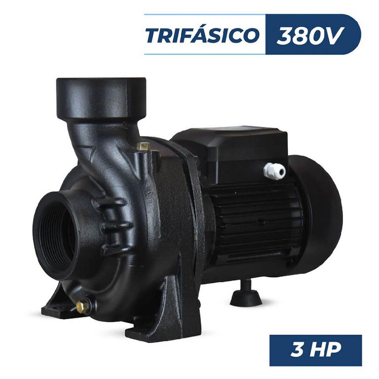Bomba centrífuga trifásica de 3 hp con conexiones de 3" x 3", 220 V