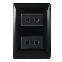 undefined - Tomacorriente universal doble negro