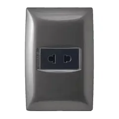 undefined - Tomacorriente universal simple gris