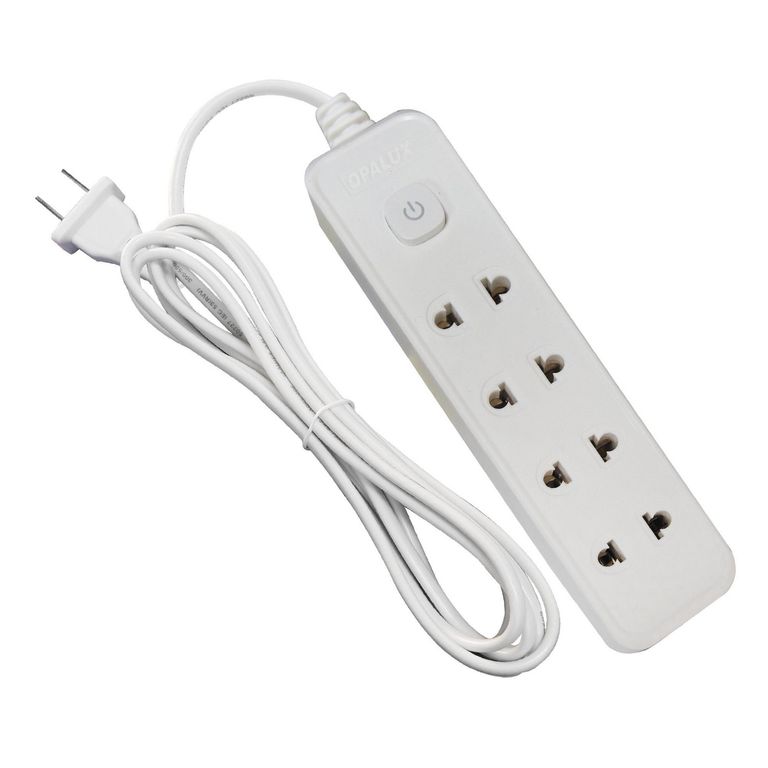 Extensión 10 A 4 Salidas 4 Tomas 3 m Blanco