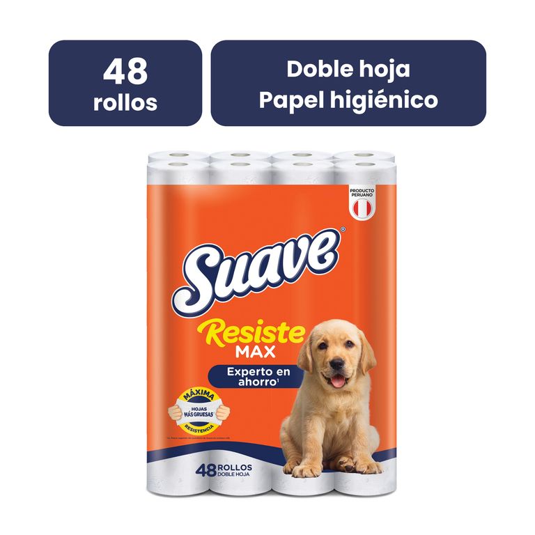 Papel Higiénico Suave Resistemax Doble Hoja 48 Rollos