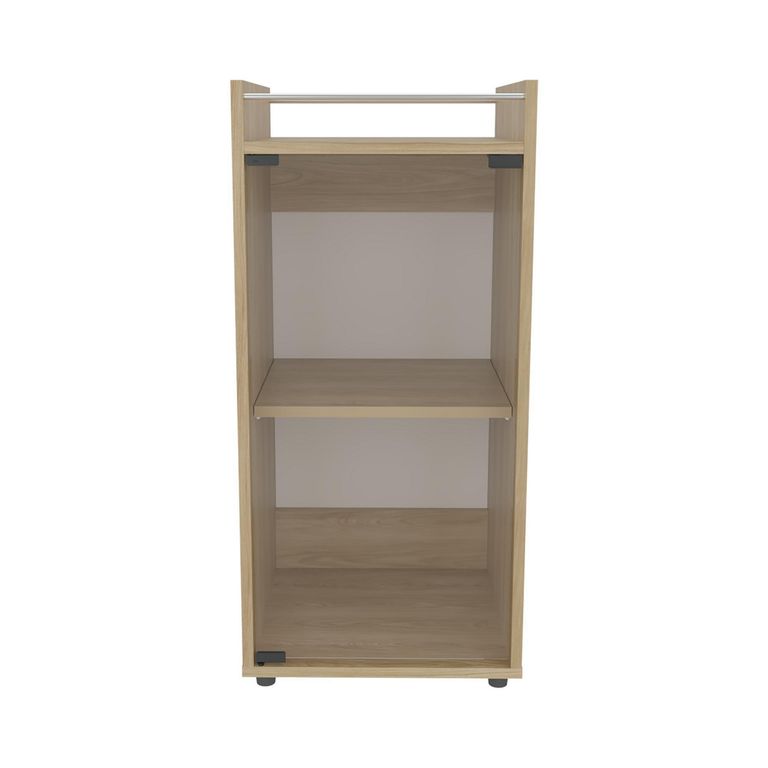 Bar Bajo Con 1 Puerta De Vidrio Color Fresno 81,3x38,137,6cm