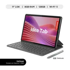 LENOVO - Tablet Lenovo Tab One 11" 8 + 128 GB Luna Grey + Folio Keyboard + Pen Plus