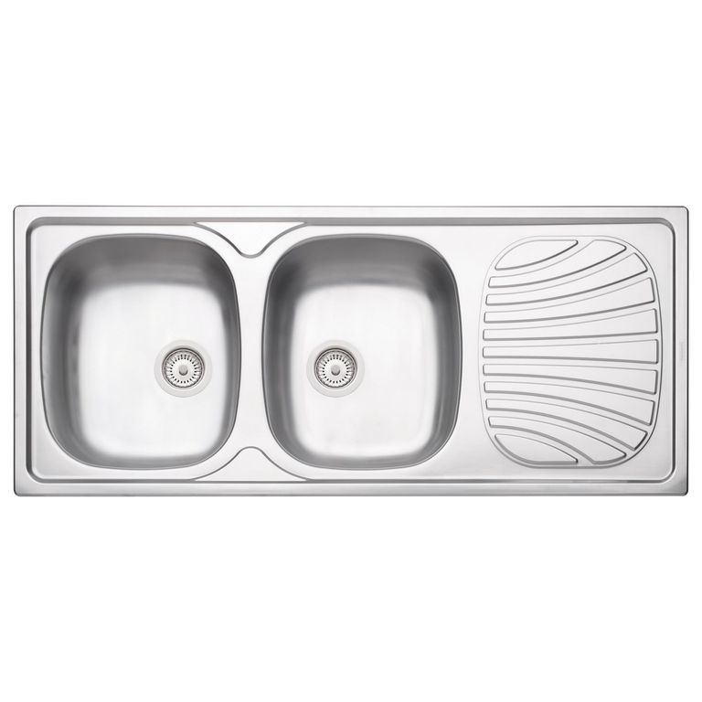 Lavadero de Cocina Acero Inoxidable Tramontina 2 Pozas con Escurridor 116x50cm