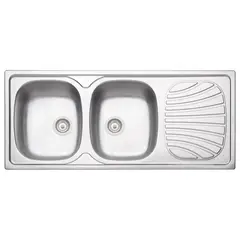 TRAMONTINA - Lavadero de Cocina Acero Inoxidable 2 Pozas con Escurridor 116x50cm