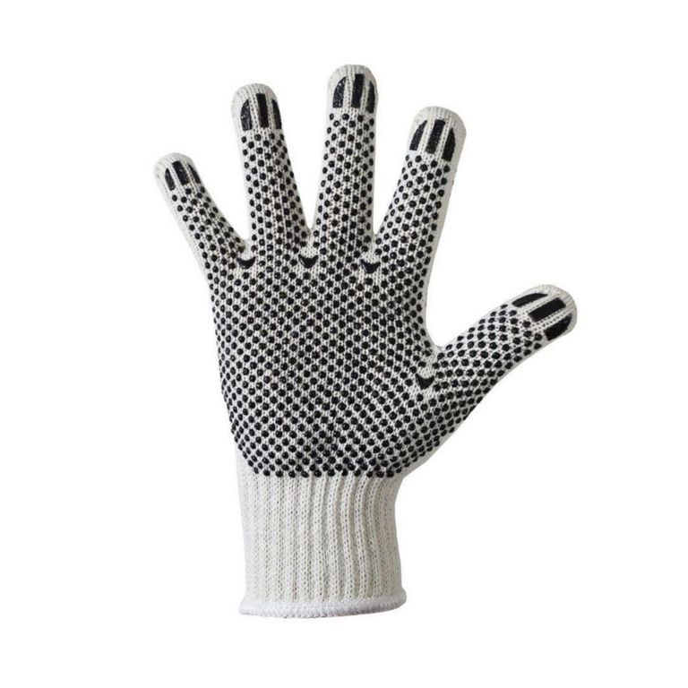 Guantes de Seguridad de Hilo con Puntos PVC Doble Cara Plomo Pack x 10 pares