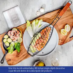 MR BEEF - Parrilla para Pescado con Mango de Madera