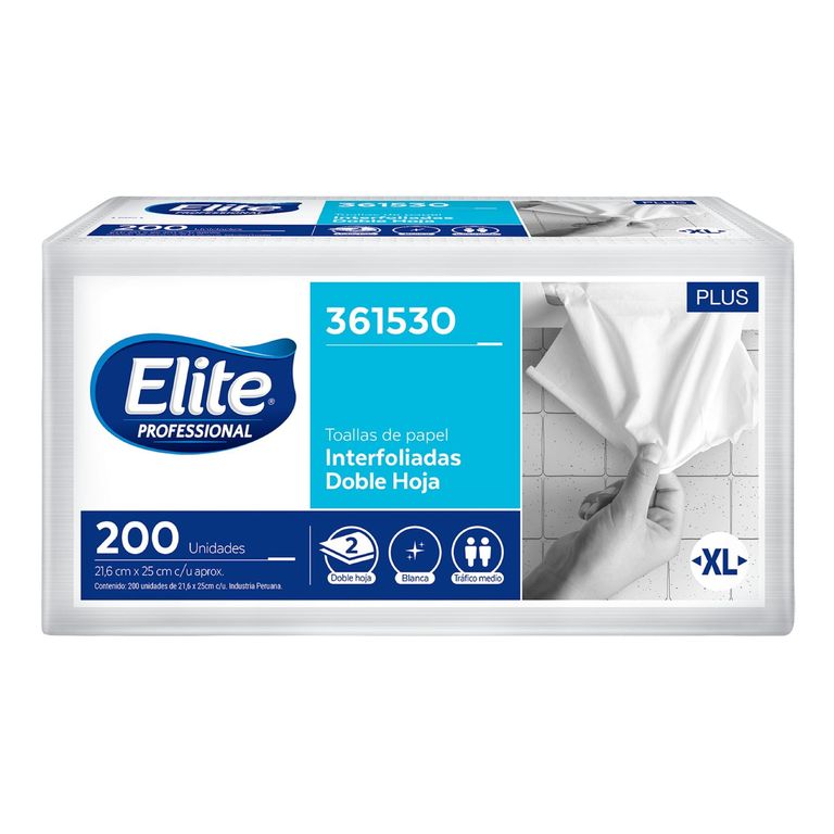 Papel Toalla Interfoliado Blanco Elite 200 Hojas