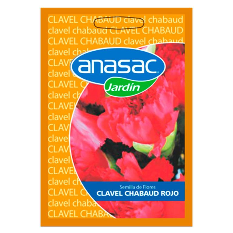 Semillas de Clavel Chabaud Rojo en sobre 0.3 gr