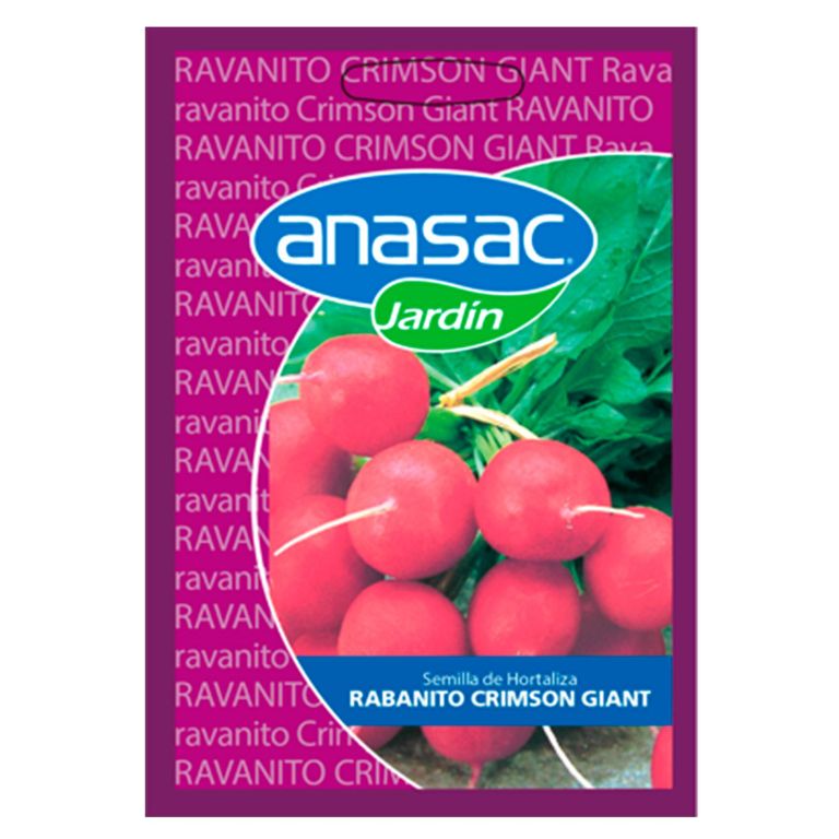 Semillas de Rabanit Crimson giant en sobre 0.5 gr