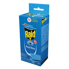 RAID - Pastilla Pastilla Insectos Voladores + 12 Repuestos 13 gr