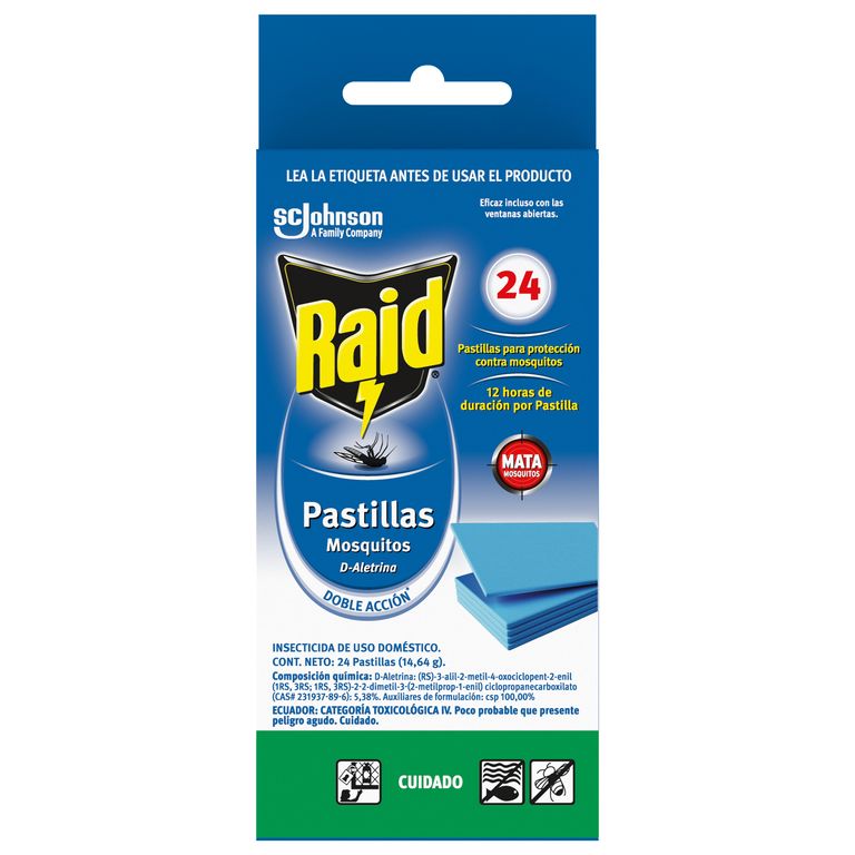 Pastilla Raid Pastilla Insectos Voladores + 24 Repuestos 38 gr